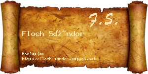 Floch Sándor névjegykártya